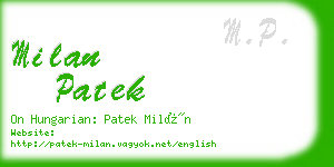 milan patek business card